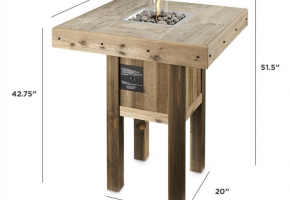 Westport Square Pub Height Gas Fire Pit Table