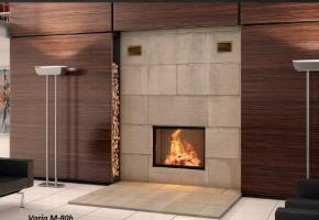 Contemporary Spartherm wood burning fireplace