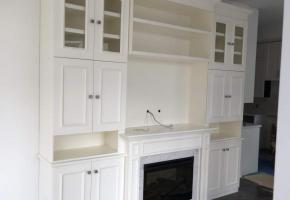 Custom cabinets and mantel