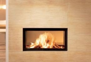 Contemporary Spartherm 2 sided wood burning fireplace